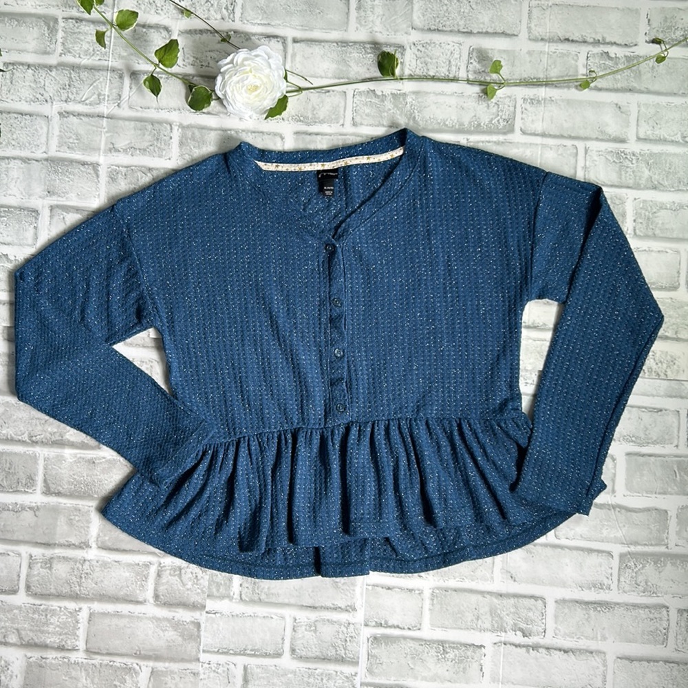ART CLASS | GIRL'S HENLEY PEPLUM TOP